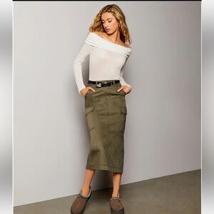 Gianni Bini Olive Pencil Skirt